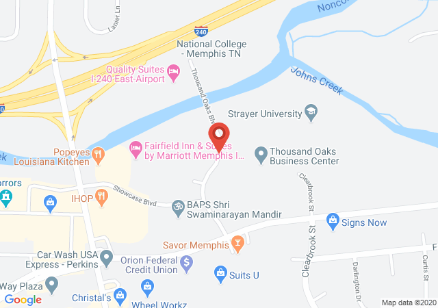 Google map image of 252 Thousand Oaks Blvd, Memphis, TN 38118, USA